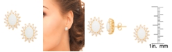 Macy's Opal (1-3/8 ct. t.w.) and White Topaz (9/10 ct. t.w.) Stud Earrings in 18k Gold-Plated Sterling Silver
